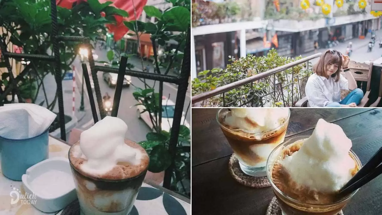 Nhâm nhi món cafe cốt dừa và ngắm phố phường Tràng Tiền ở Cộng Cafe