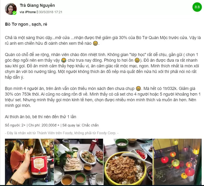 review cua thuc khach